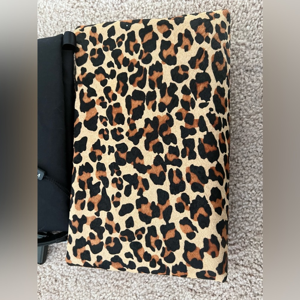 Karen Millen Leopard Clutch Pony Hair Gold Chain NWT
